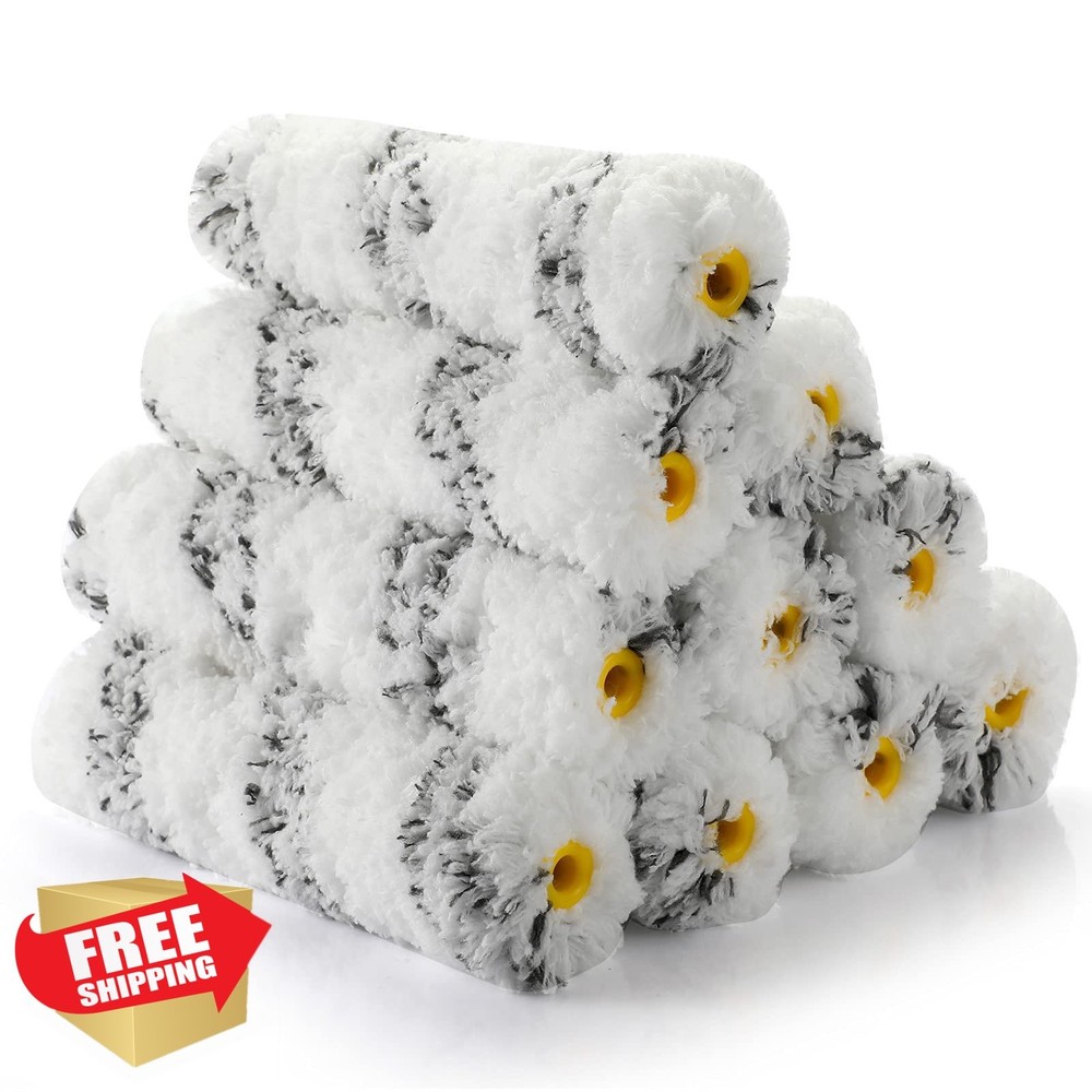 6 Inch Paint Roller Naps, 3/4 in Pile, Microfiber Mini Roller Kit, 11 Piece