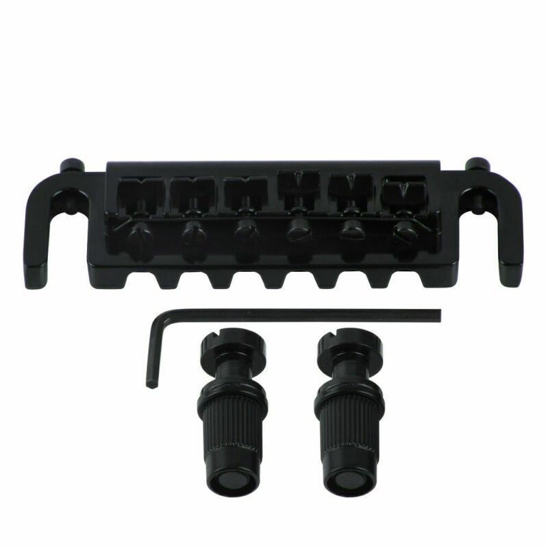 Flexible Wraparound Bridge Tailpiece Turn Over for Solid-Body LP SG Black