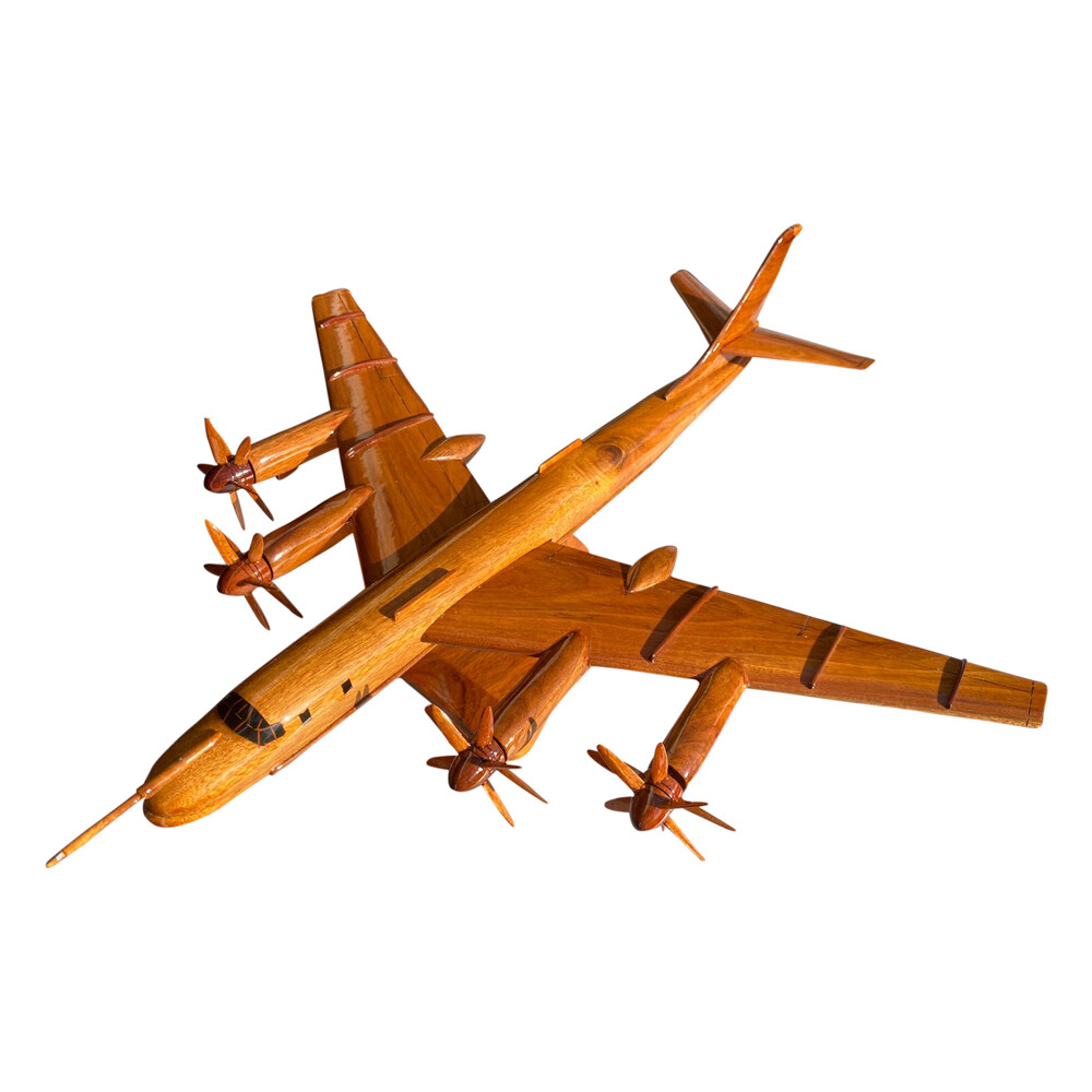 TU95 Mahogany Wood Desktop Airplane Model