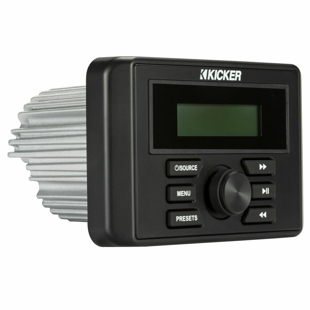 Kicker KMC3 | Gauge Style Amplified Marine Receiver with Bluetooth