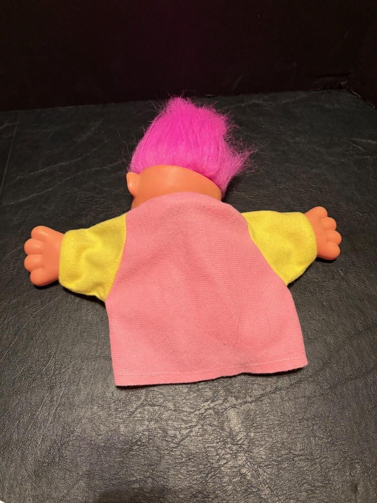 Troll Hand Puppet in Pink & Yellow