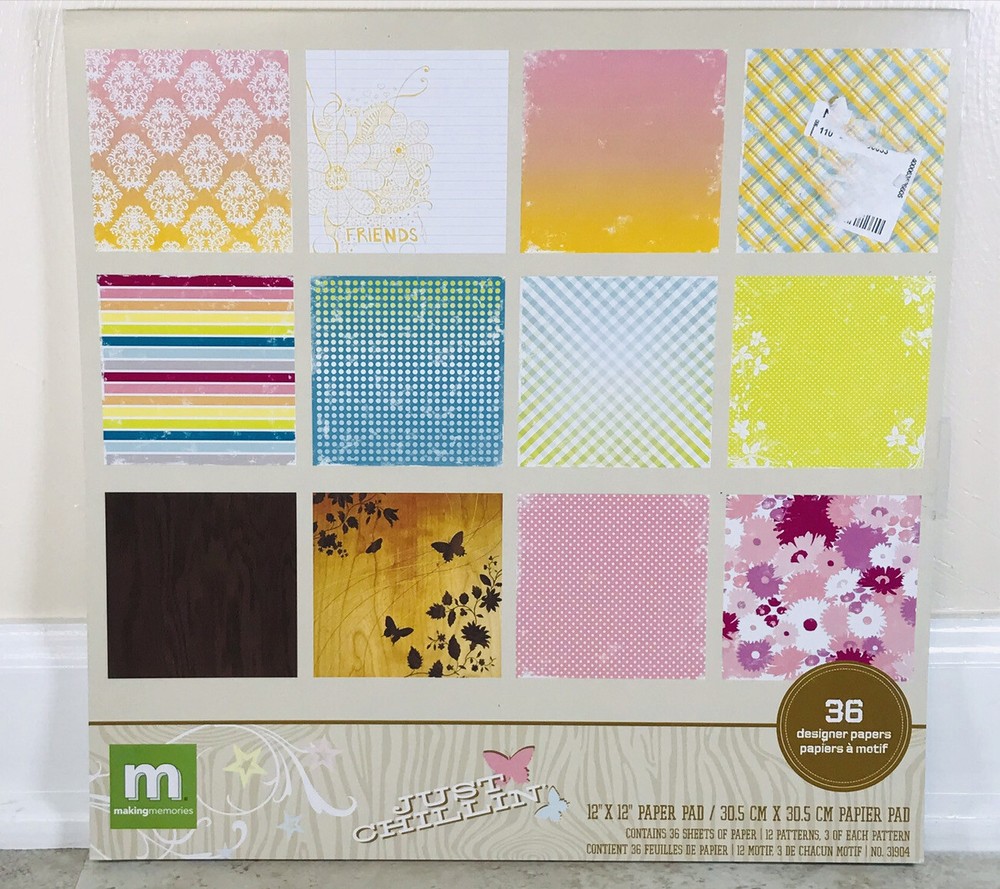 Making Memories JUST CHILLING ASSORTED PATTERN SCRAPBOOK SHEET 12 X 12 SET