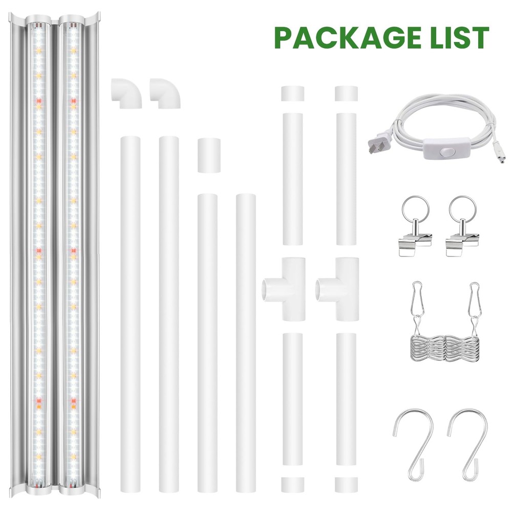 Wolezek Grow Lights for Seed Starting with T5 ON-Off Switch, White
