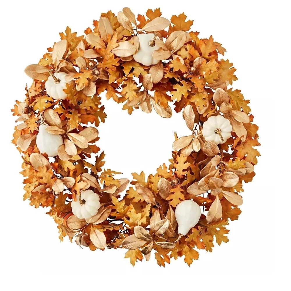 30" HARVEST WREATH, GOLD *NEW
