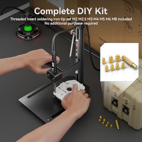 Vertical Heat Set Insert Tool Pressing Machine with 80w Soldering Iron Black