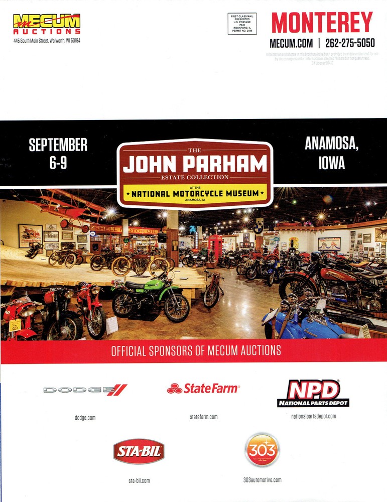 MECUM MONTEREY Auctions Program August 17-19, 2023 + Thursday Green Sheet