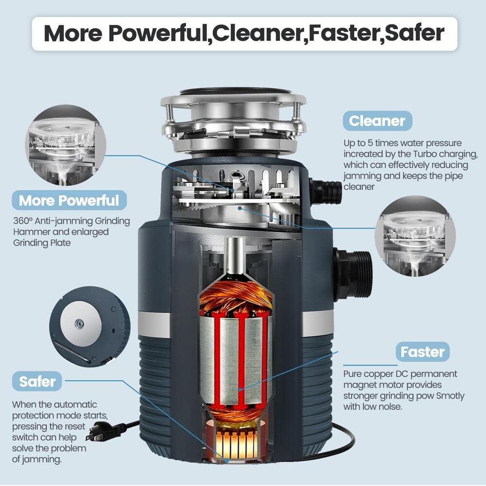 Jeremy Cass 1 HP Continuous Feed Commercial Grade Garbage Disposal