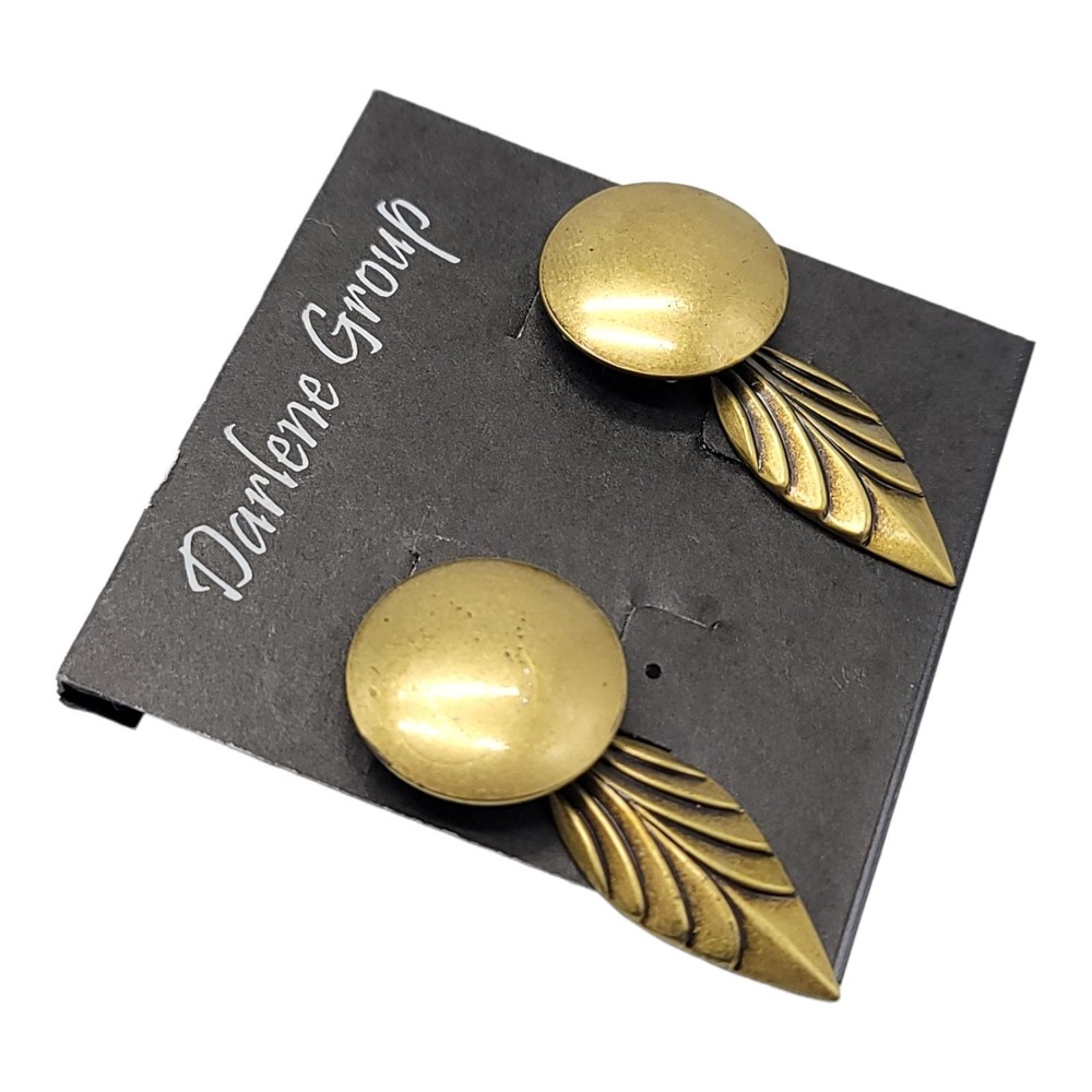 Darlene Group Circle Post Earrings With Leaf Drop Accent