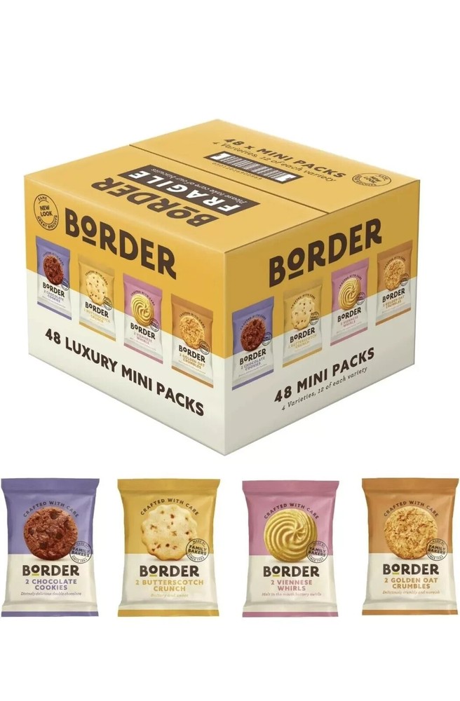 Border Biscuits 48 Luxury Mini 2 Biscuit Packs (4 Varieties)