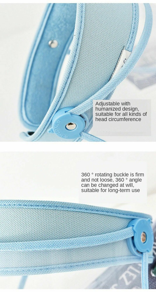 4 Clear Reusable Visor Shield Transparent Headband Face Shield Hat Protection