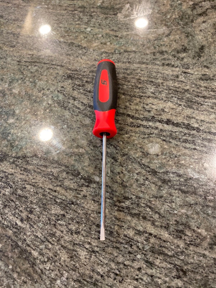 Snap On sgd304b flat tip soft grip mini tip screwdriver red
