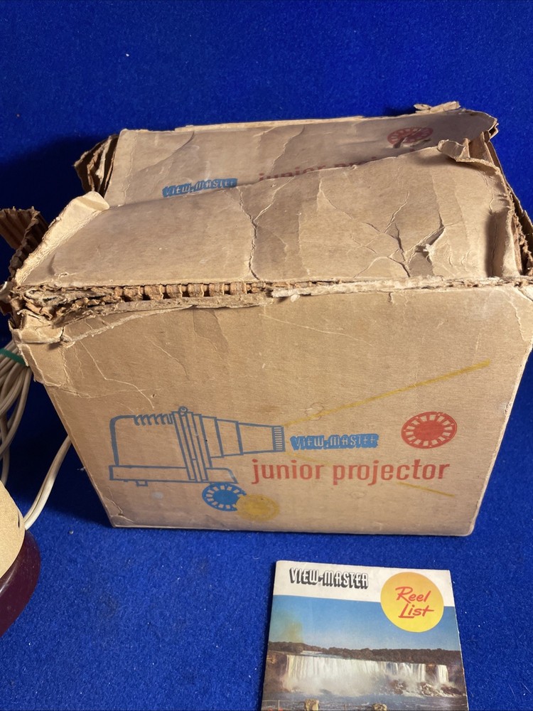 VINTAGE VIEW MASTER JUNIOR PROJECTOR SAYER'S LUMA-RAY W/BOX WORKING