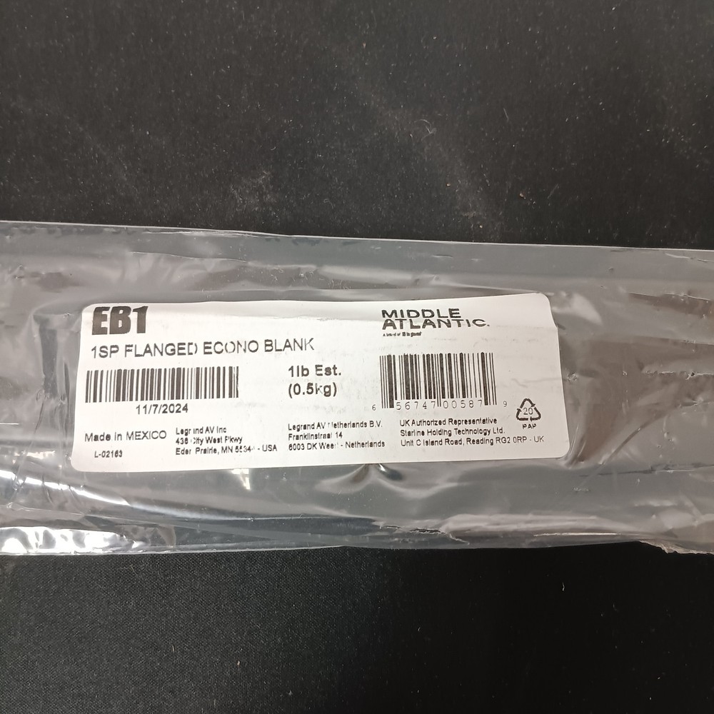 Middle Atlantic EB1 1SP EcoNo Blank Rack Panel