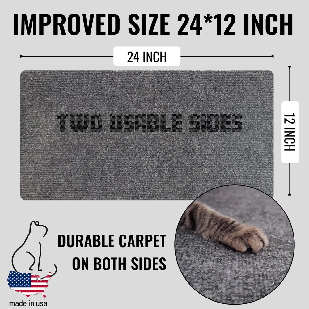 Wall Cat Scratcher – Stops Wall & Corner Scratching – Double-Sided Carpet Wal...