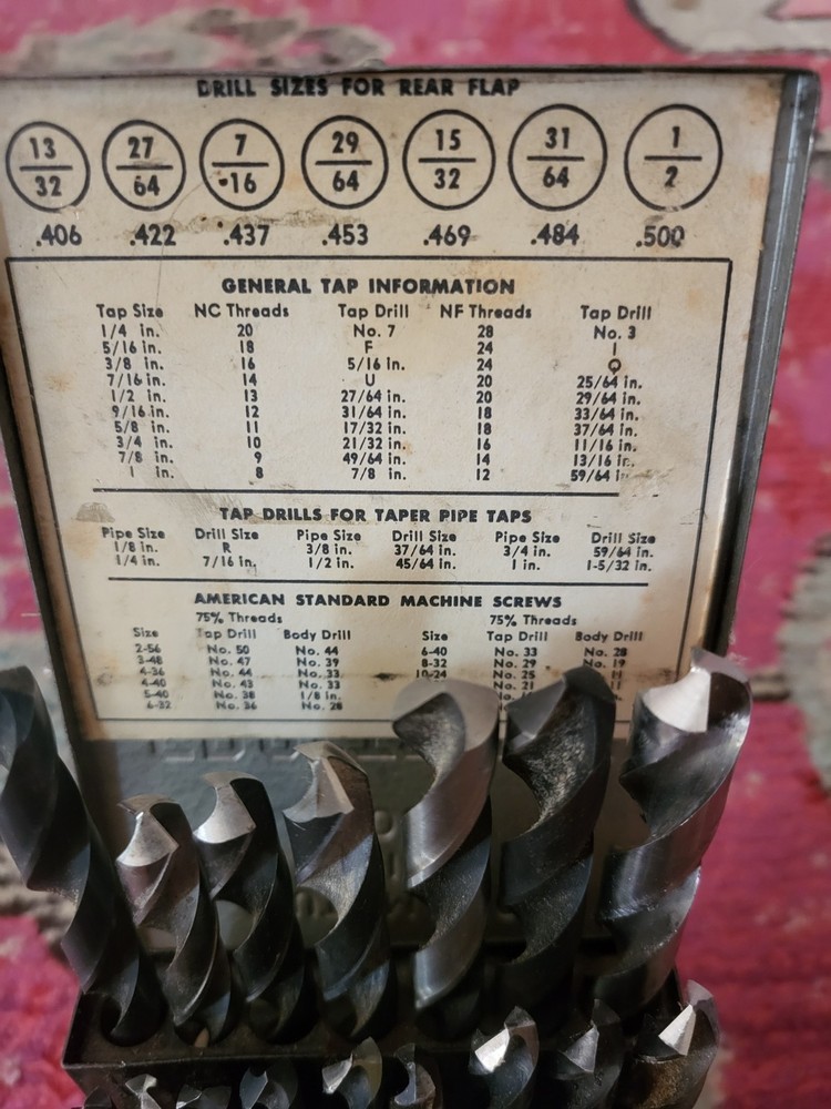 Vintage Craftsman Automatic Drill Index retro box of drill bits COMPLETE read