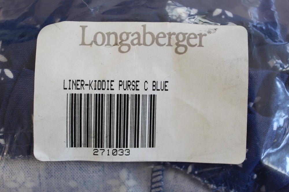 Longaberger Classic Blue Rectangular Kiddie Purse Basket Liner #271033 - NEW