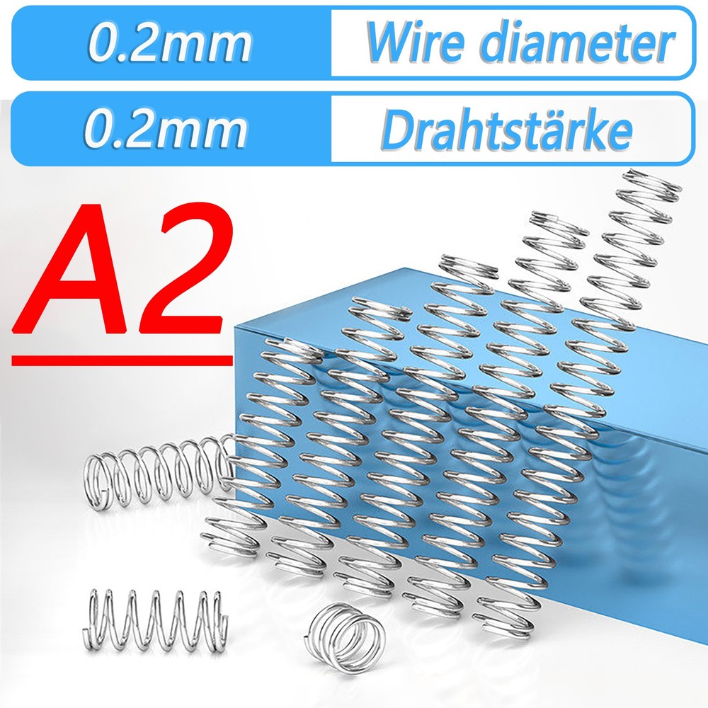 Micro Compression Spring 304 Stainless Steel 0.2mm Wire Tiny Miniature 5-25mm