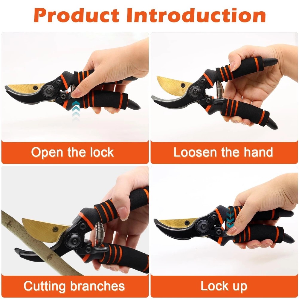 Heavy Duty Garden Pruning Shears – Sharp Branch Cutter & Plant Trimmer Tool