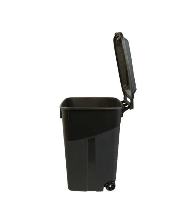2 Pack,Hyper Tough 45 Gal Wheeled Heavy Duty Plastic Garbage Can, Attached Lid