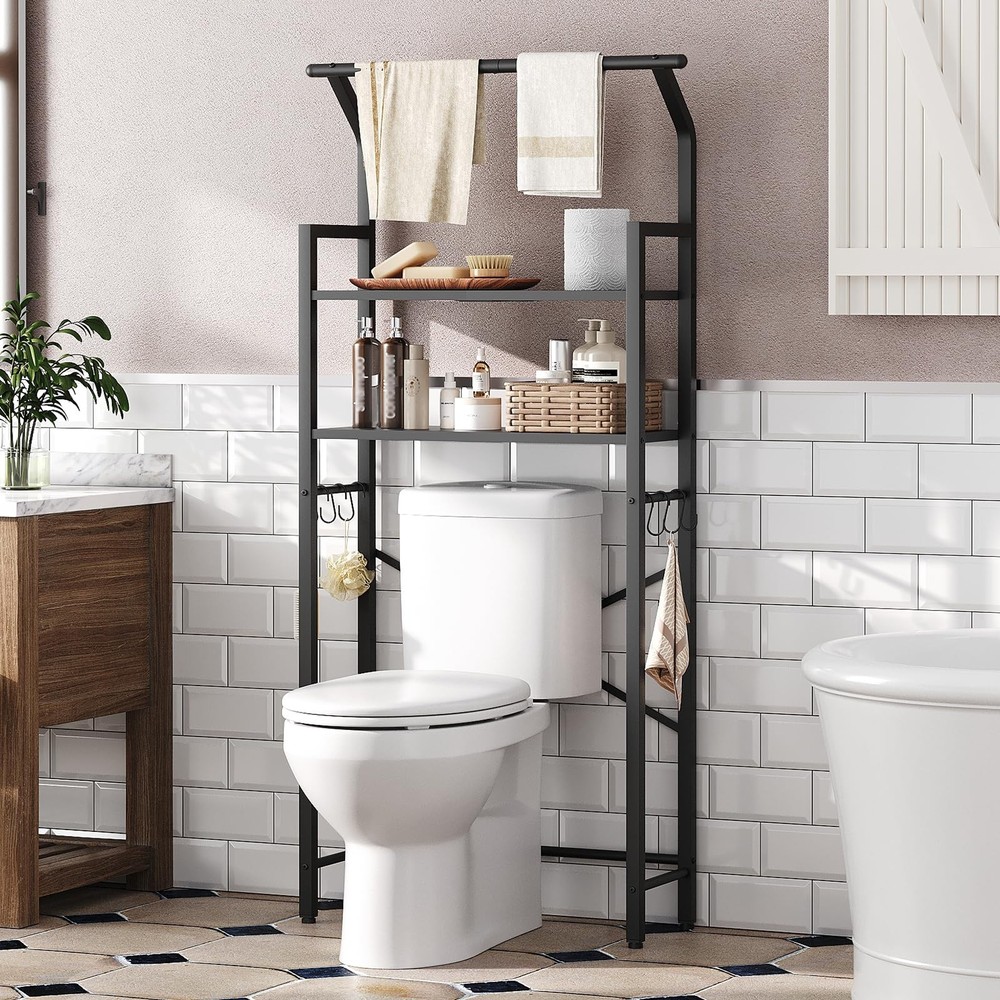 2-Tier Over The Storage, Multifunctional Vertical Over Bathroom Organizer, Fr...