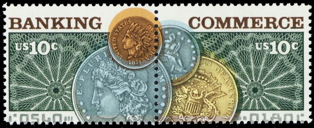 1578a, Mint NH 10¢ Color Shift ERROR Pair Banking Commerce - Stuart Katz