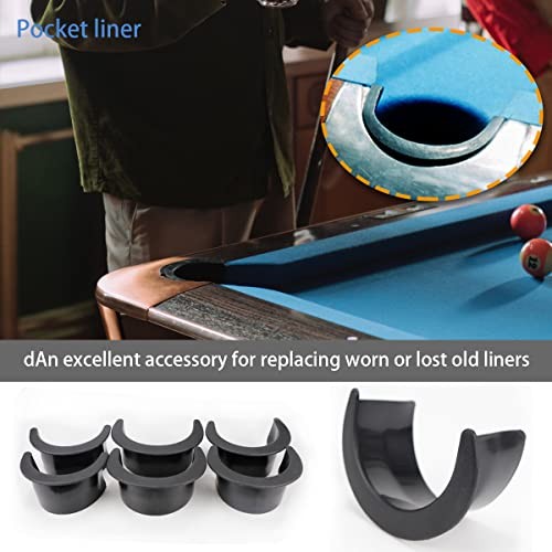 6 Pcs Billiard Table Liners, Long-Lasting Plastic Pool Table Pocket Liners,