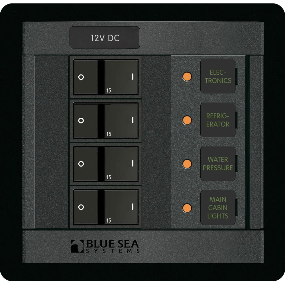 Blue Sea Systems 1216 12V DC 4 Position Panel, 100A