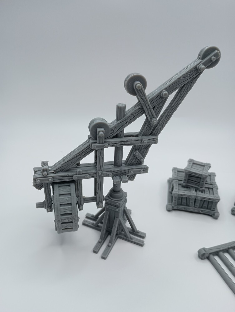 3D Printed Dock Crane and Cargo Prop Set (28mm-32mm Scale)