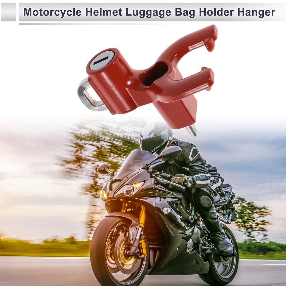 Double Metal Fork Hook for Motorcycle 1 Set Bright Red