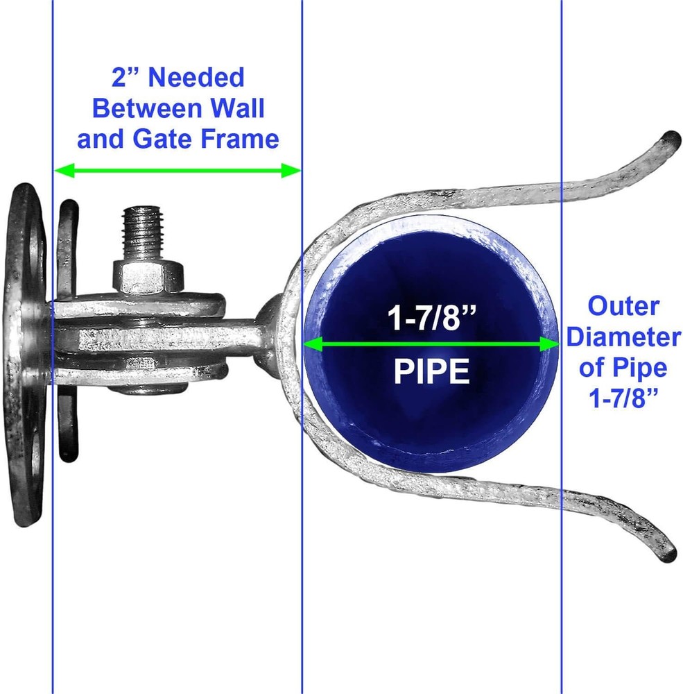 Jake Sales Wall Mount (Flat Back) Fork Gate Latch - 1-7/8" Each, Galvanized