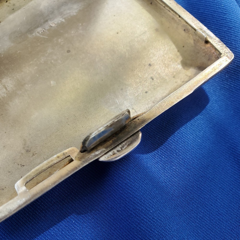 Rare Solid SILVER Hand Engraved Compartment Cigarette Vesta Case Monogram c1860