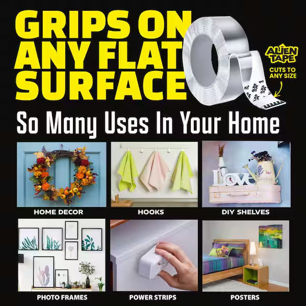 Alien Tape 10 ft. Multi-Surface Tape Reusable Double Sided , 3-Pack