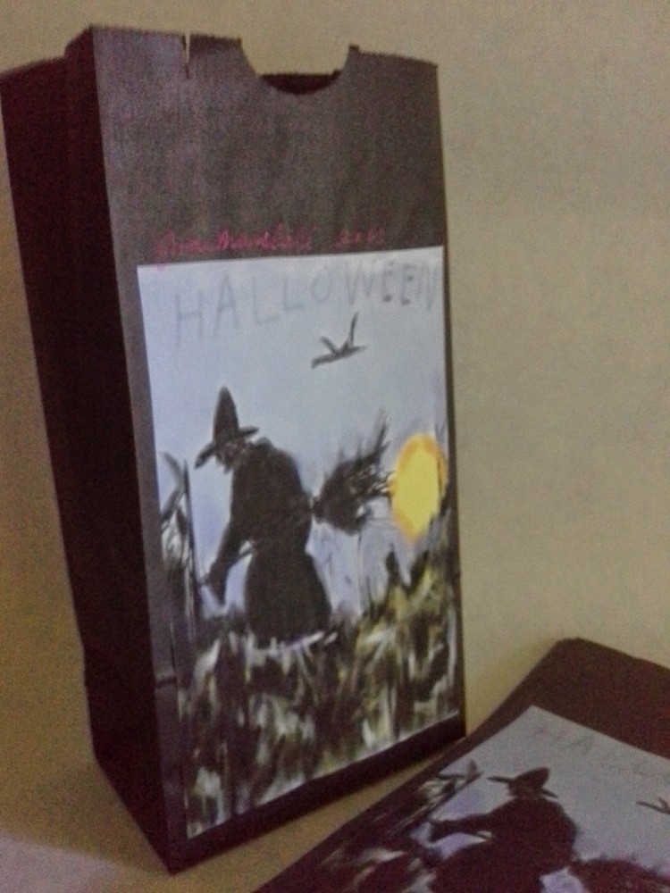 Handmade Artwork Halloween Witch Candy Bag & More Designs