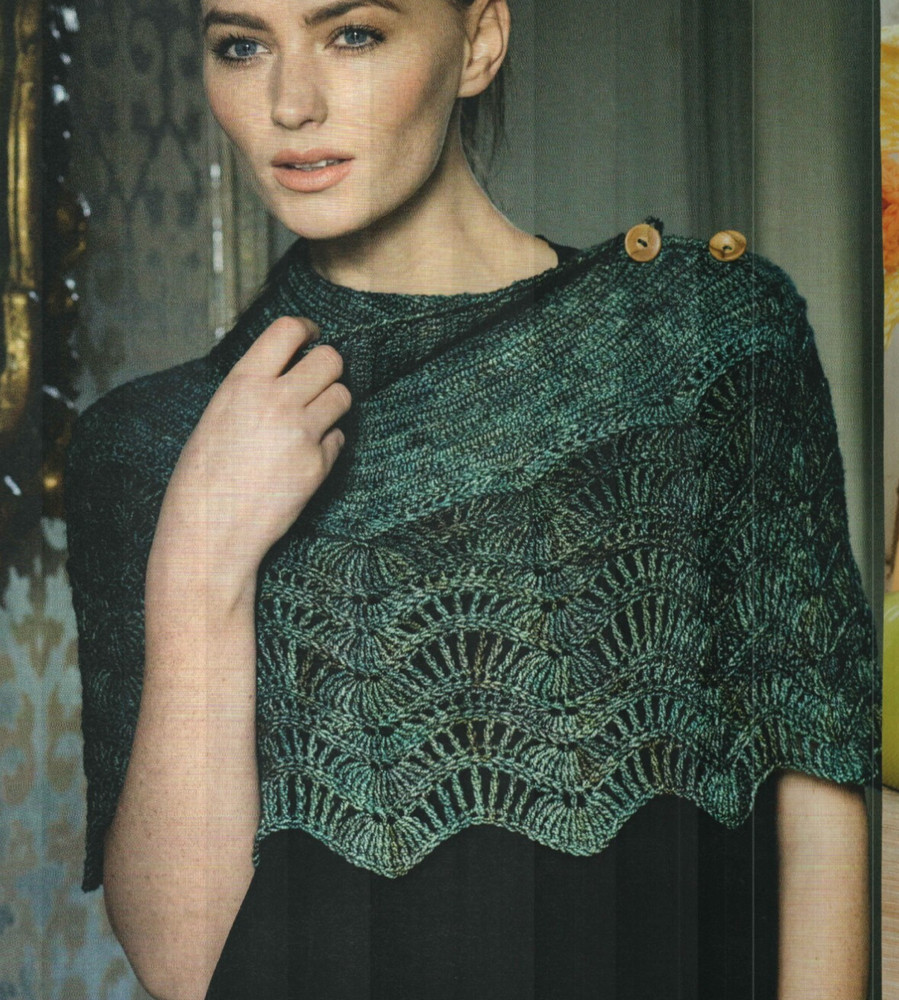 BUTTONED CAPELET 4 SIZES WOMEN'S CROCHET PATTERN INSTRUCTIONS