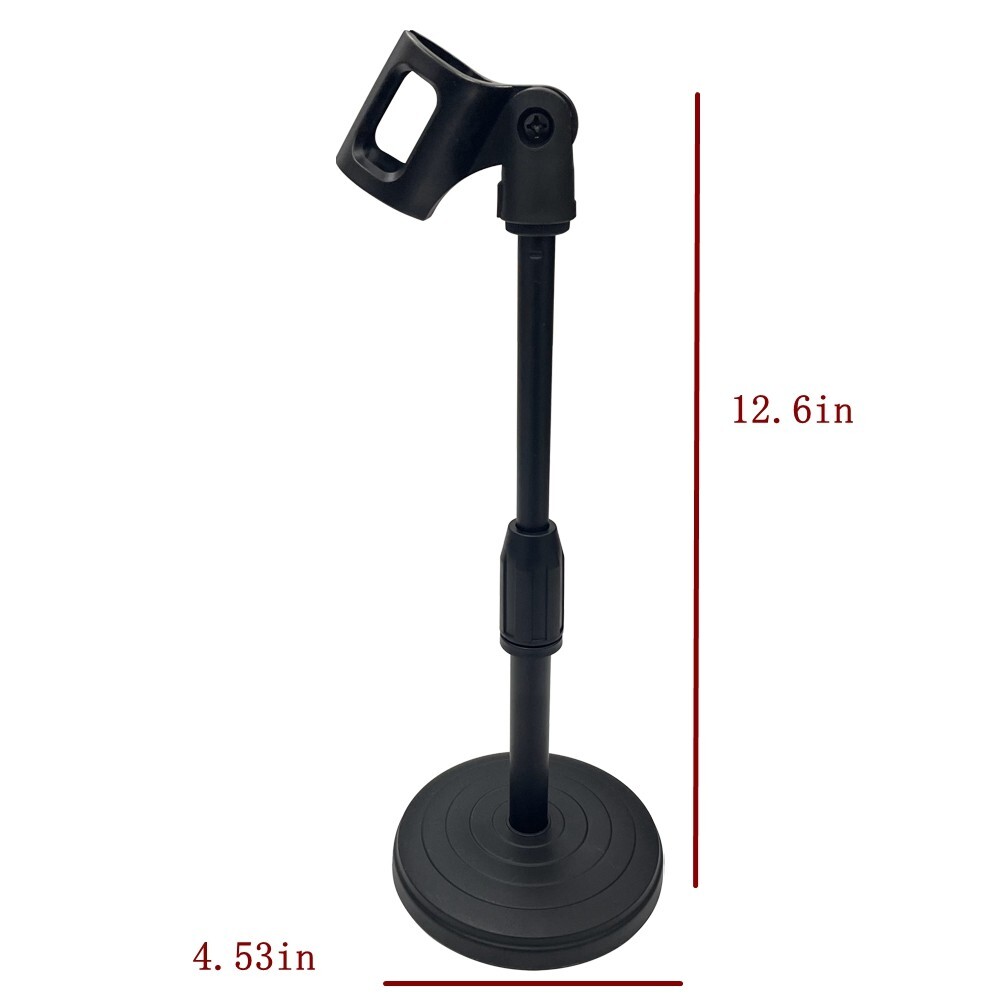 Desktop Microphone Lifting Stand Adjustable Lift Non-slip Mini Round Base