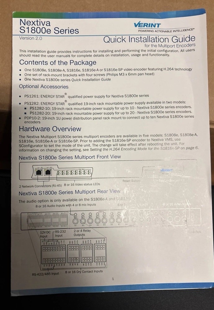 Verint S1816E 16-Port Video Network Server