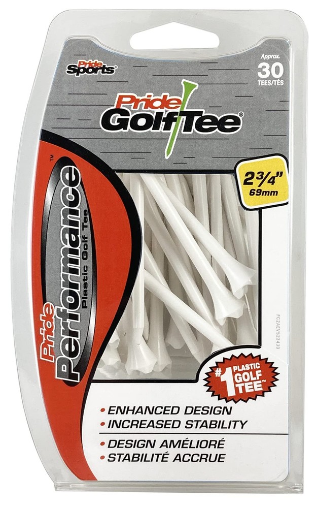 Pride Performance 2-3/4" White Golf Tee, 30 count 2.75,