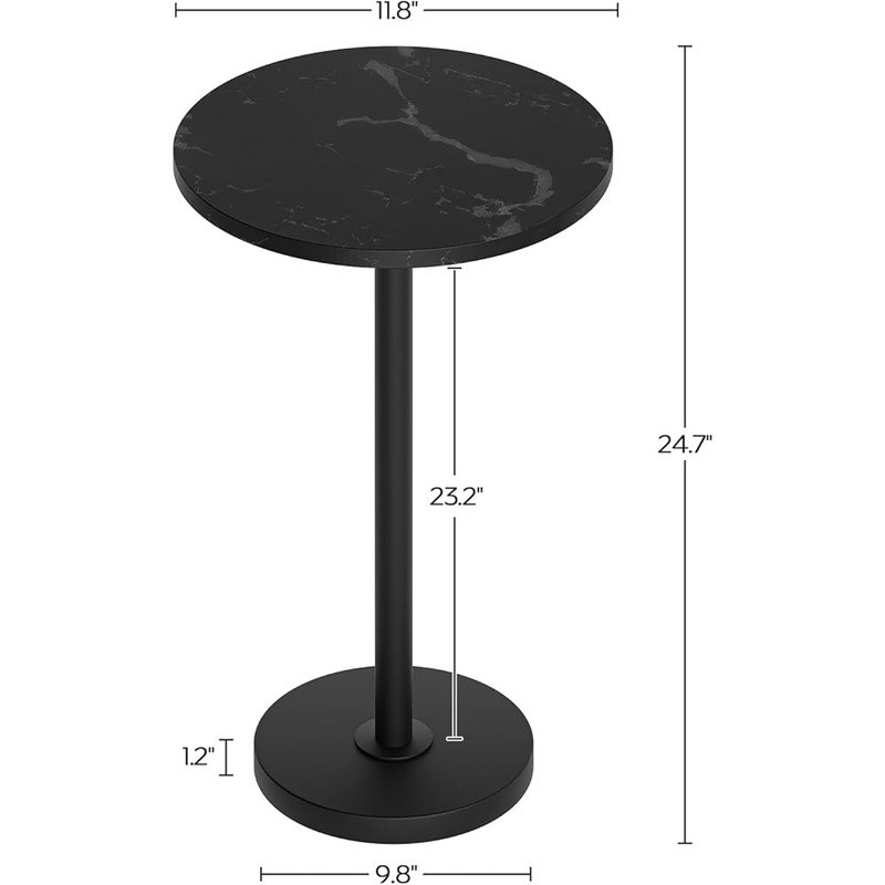 Sturdy Round Side Table Compact End Table Storage Display in Small Spaces New
