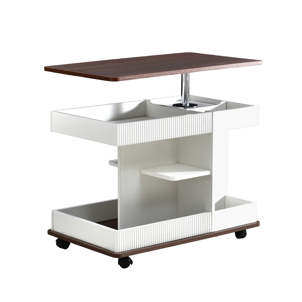 Modern multi-functional adjustable coffee table, wheels and height-adjustable