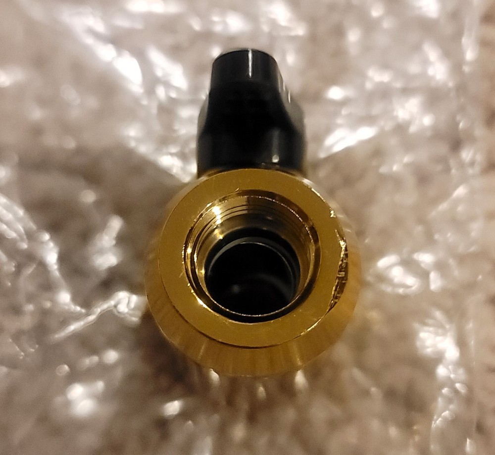 Bitspower G1/4" Mini Valve with Black Handle, True Brass Body