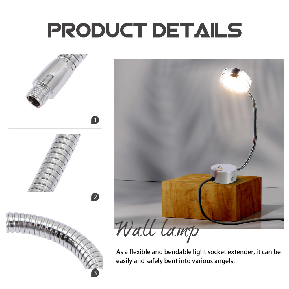 2pcs Flex Arm Replacement Iron Gooseneck Stand Thread Flexible Light Poles