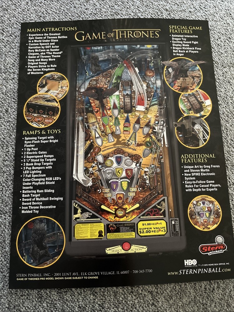 Stern Game Of ThronesPro Pinball Flyer