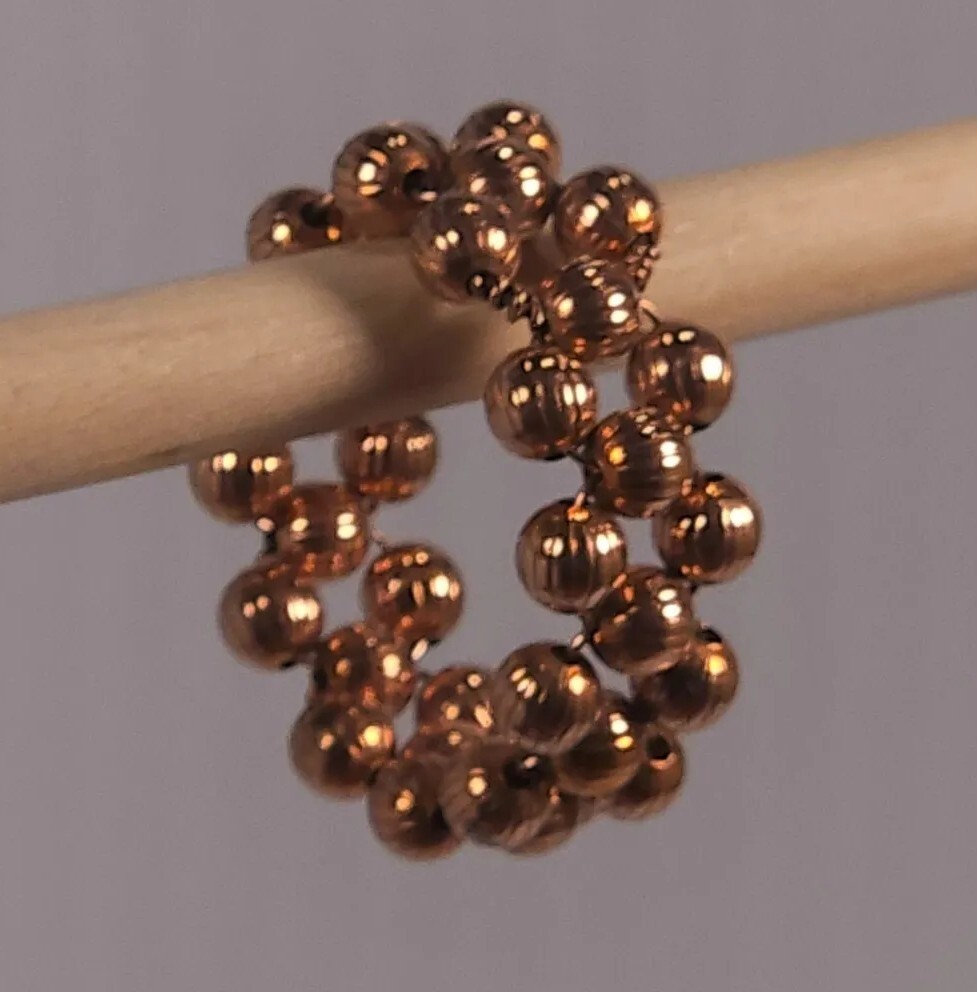 Beaded Copper Ring Size 9