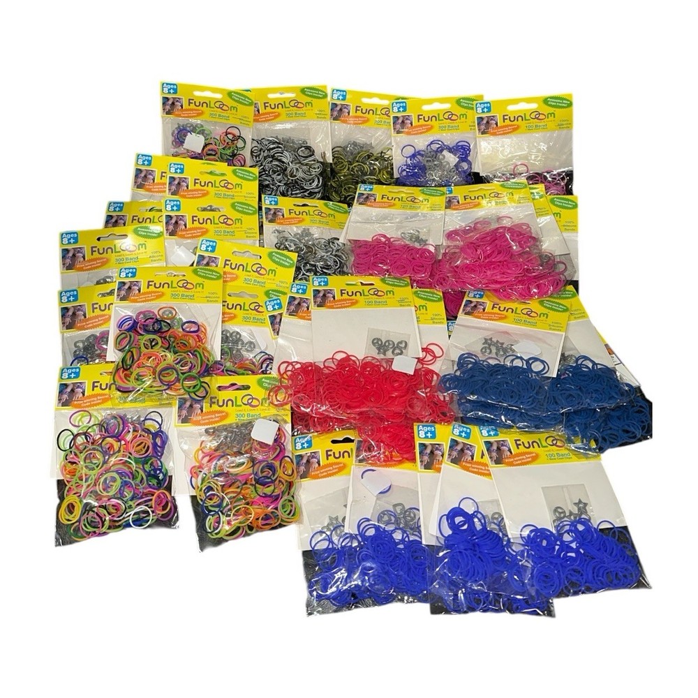 FunLoom Loom Bands Huge Lot Multicolor Silicone Bands Ages 8+ New