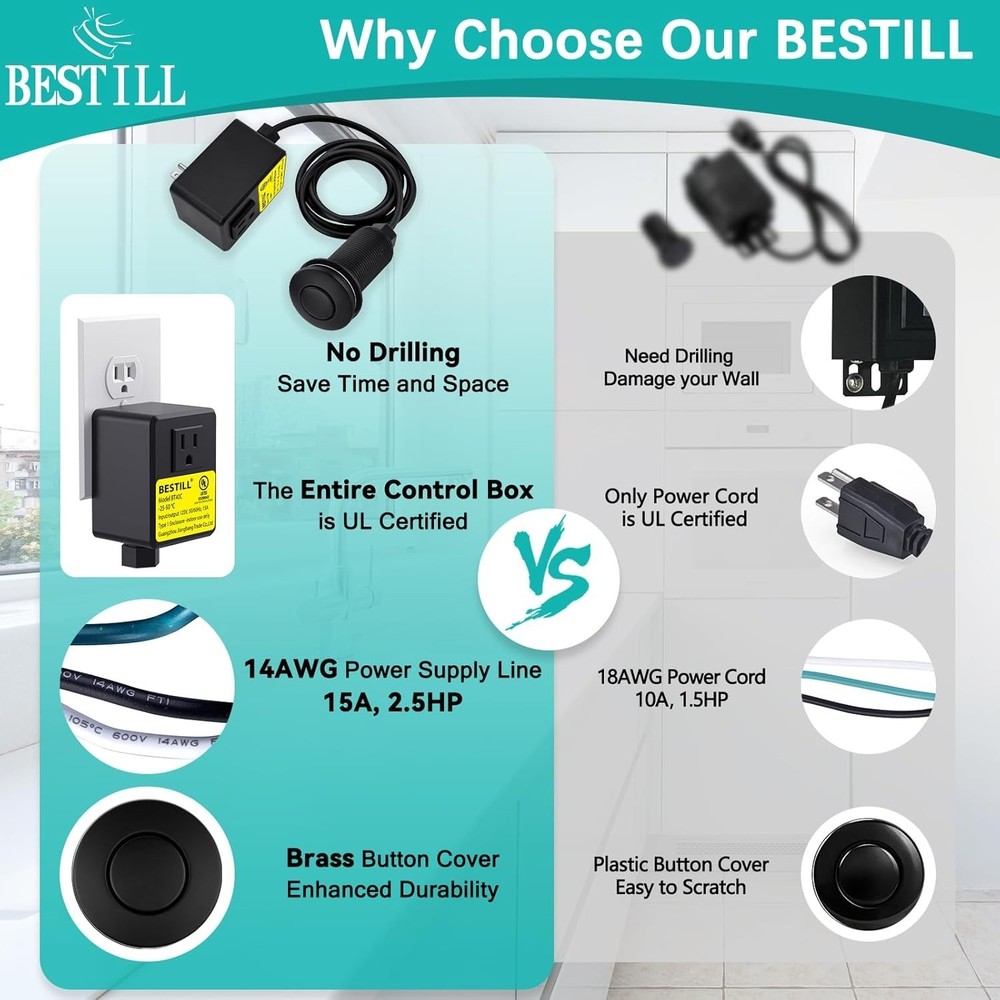 Luxurious Brass-Covered Garbage Disposal Air Switch with Easy Installation