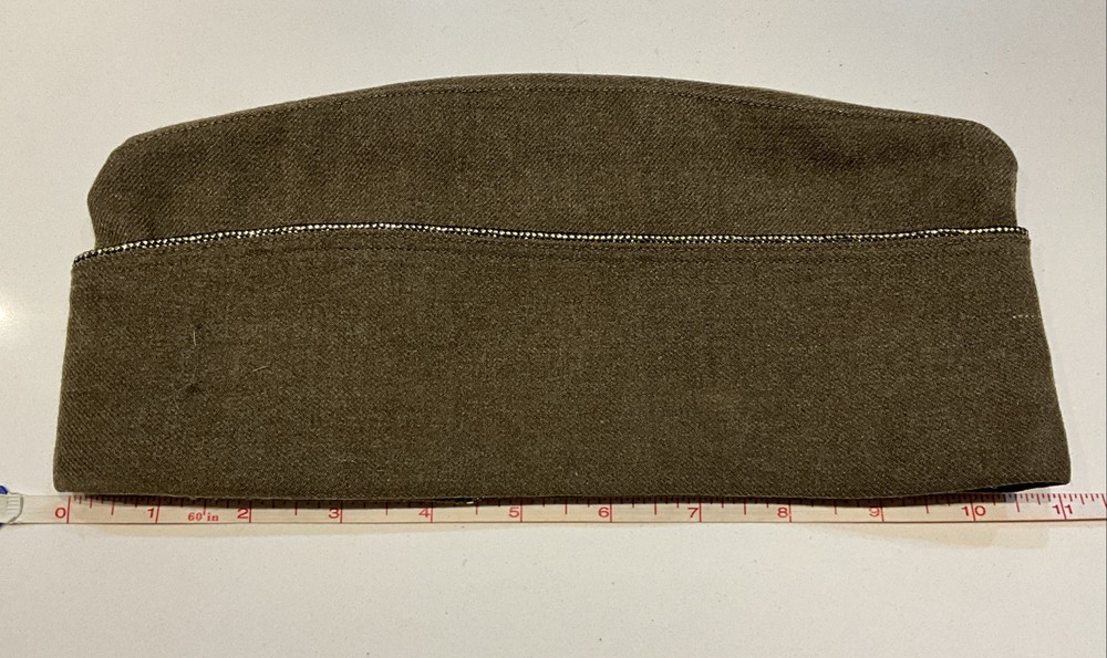 Original WWII U.S. Army Officer Wool Garrison Hat Initials Sz 7 Initials