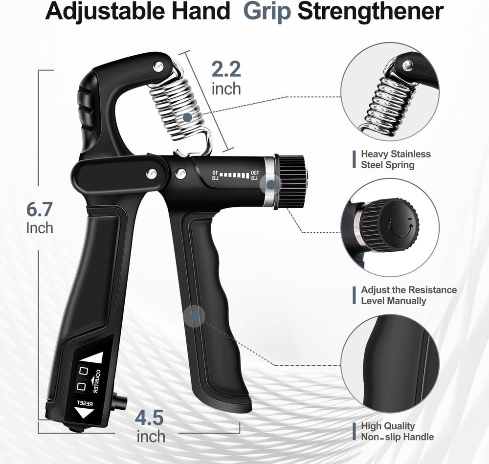 Grip Strength Trainer Kit 5 Pack Hand Gripper Forearm Finger Exerciser