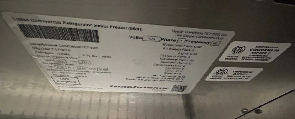 Hillphoenix CF4SC Refrigerated Display Case Refurbished Tested & Working