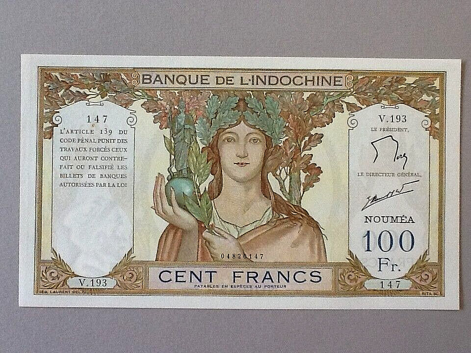New Caledonia 100 Francs P-42e ND(1963)