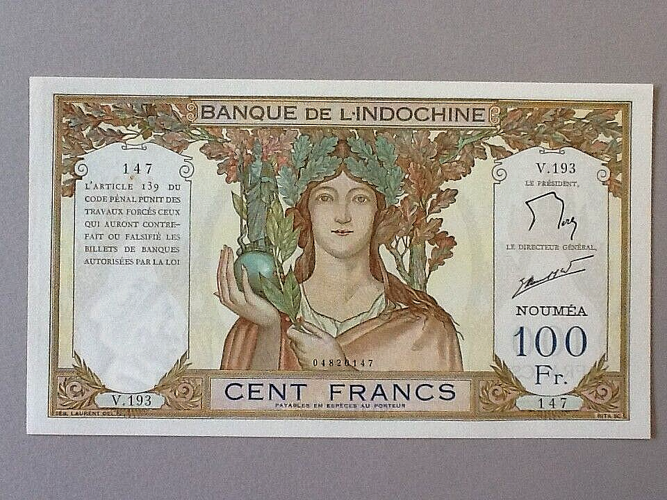 New Caledonia 100 Francs P-42e ND(1963)